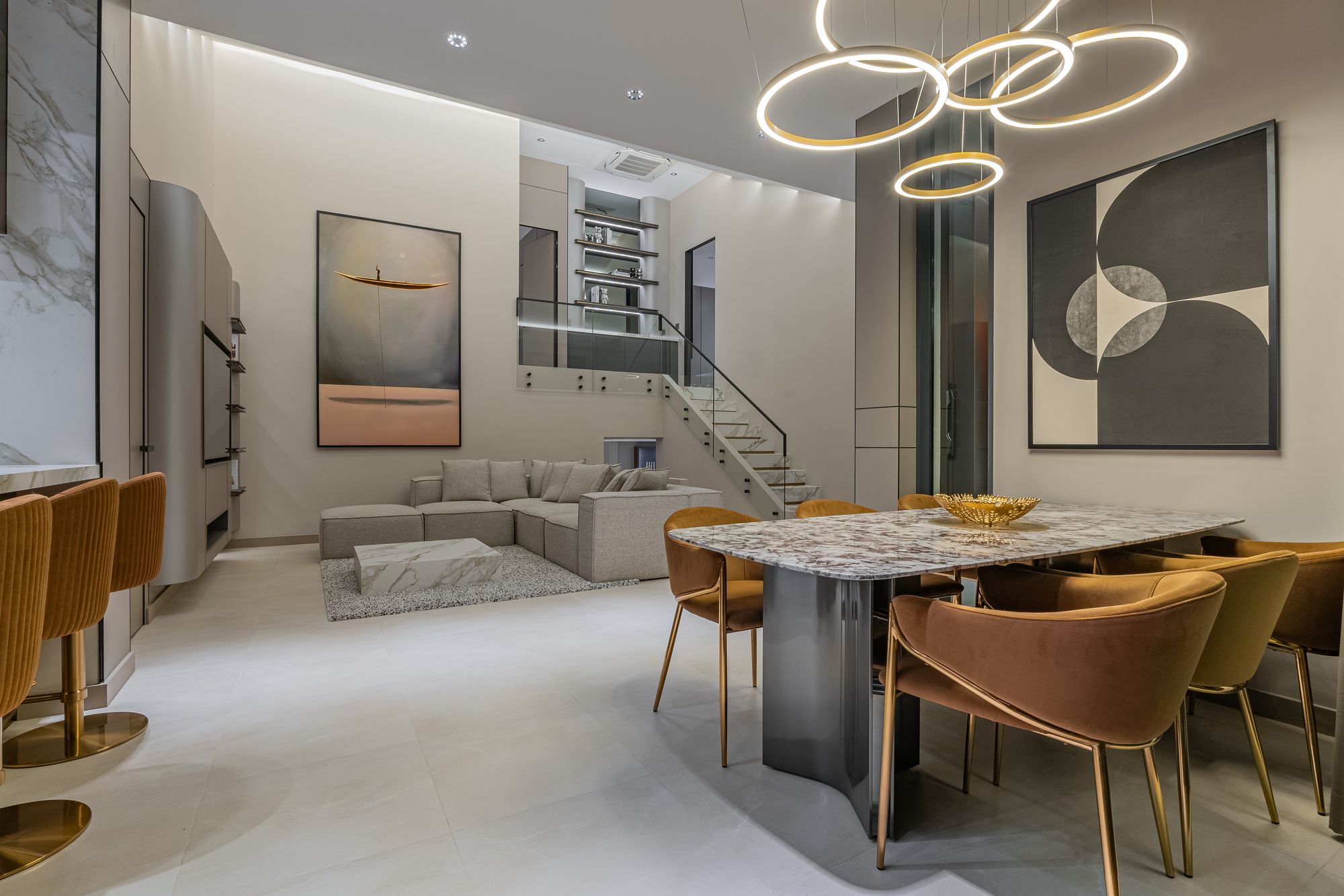 Dining and living area